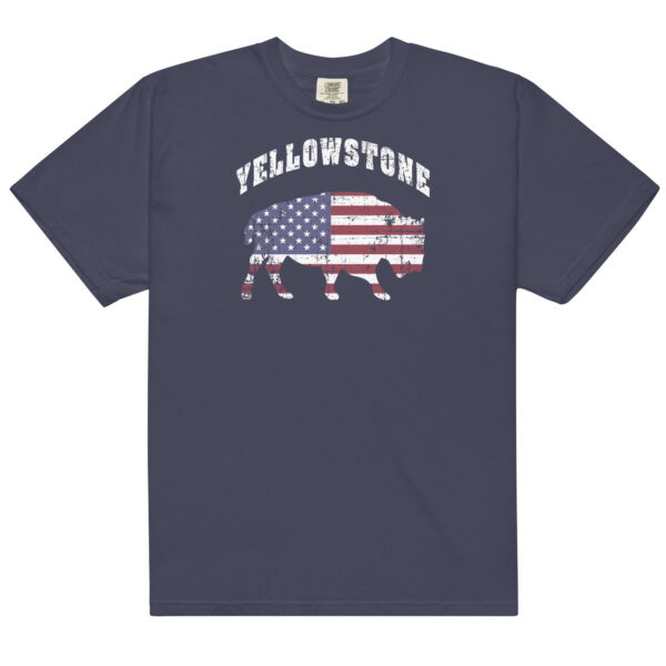 Yellowstone National Park Patriotic Bison Comfort Colors Shirt - Image 3