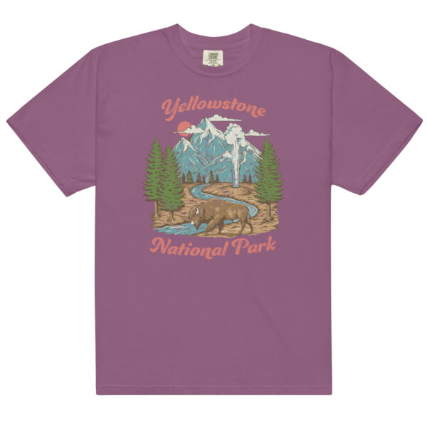 Retro Yellowstone National Park Geyser Bison Comfort Colors Shirt - Image 5