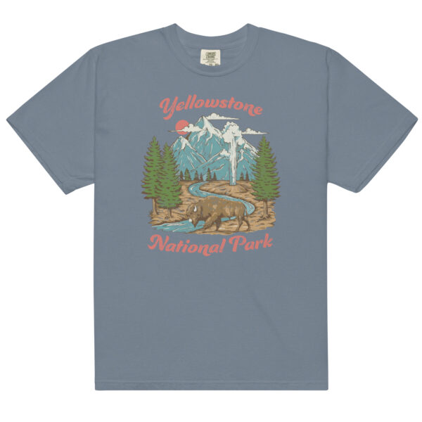 Retro Yellowstone National Park Geyser Bison Comfort Colors Shirt - Image 9