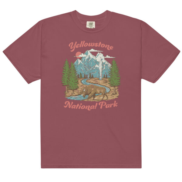 Retro Yellowstone National Park Geyser Bison Comfort Colors Shirt - Image 4