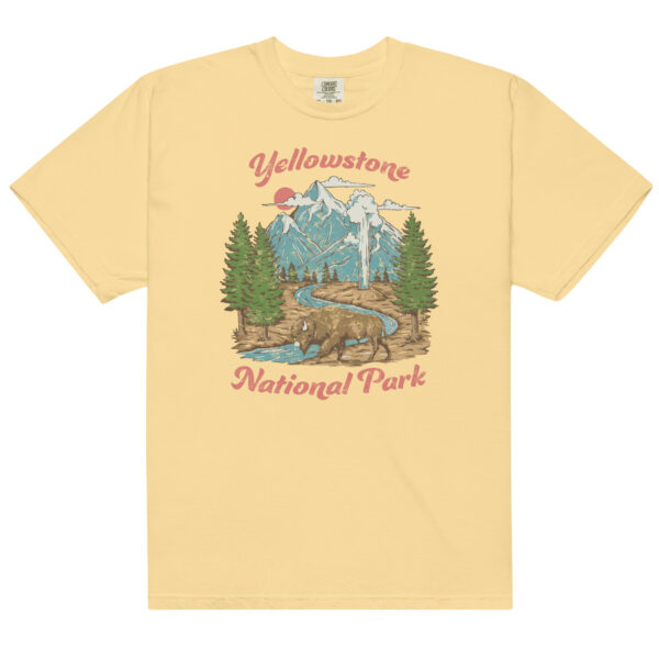 Retro Yellowstone National Park Geyser Bison Comfort Colors Shirt - Image 12