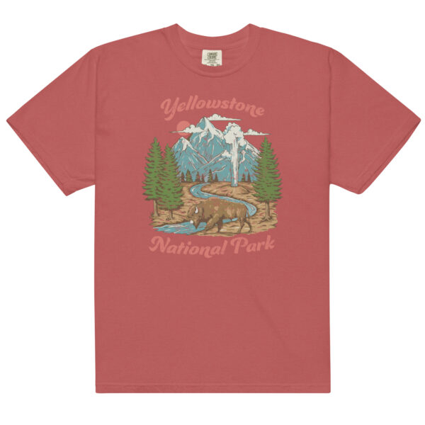 Retro Yellowstone National Park Geyser Bison Comfort Colors Shirt - Image 6