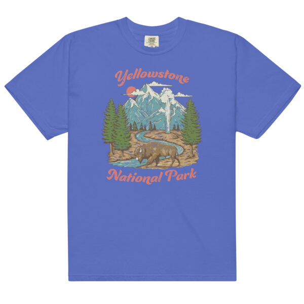 Retro Yellowstone National Park Geyser Bison Comfort Colors Shirt - Image 7