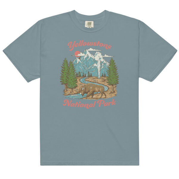 Retro Yellowstone National Park Geyser Bison Comfort Colors Shirt - Image 10