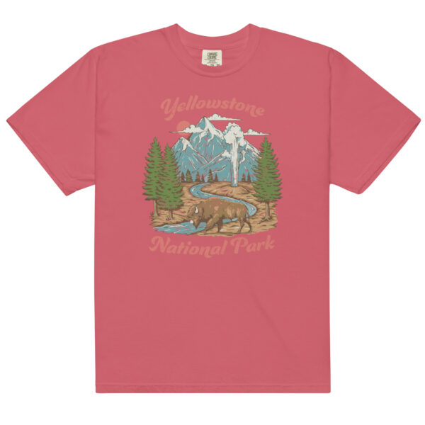 Retro Yellowstone National Park Geyser Bison Comfort Colors Shirt - Image 8