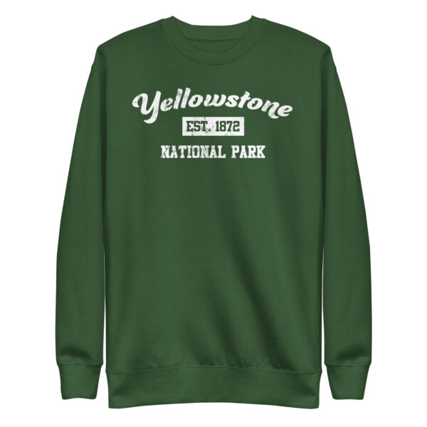 Yellowstone National Park Distressed Established Unisex Premium Crew Sweatshirt - Image 5