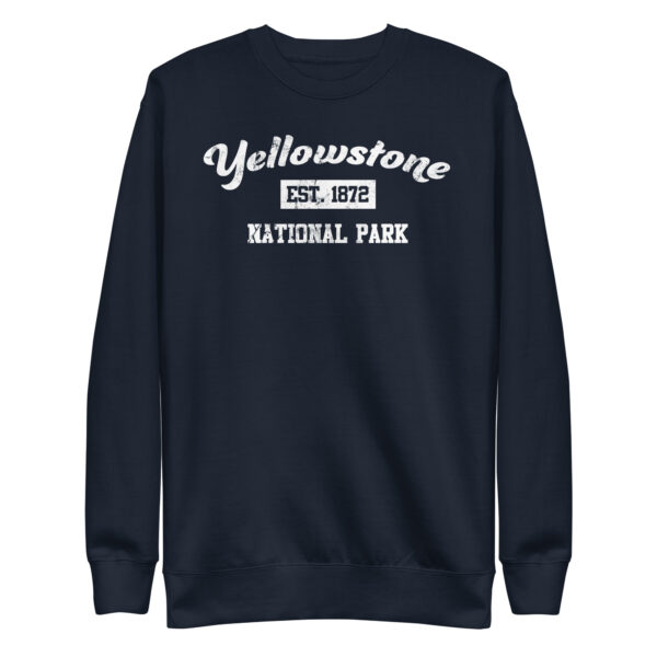 Yellowstone National Park Distressed Established Unisex Premium Crew Sweatshirt - Image 2