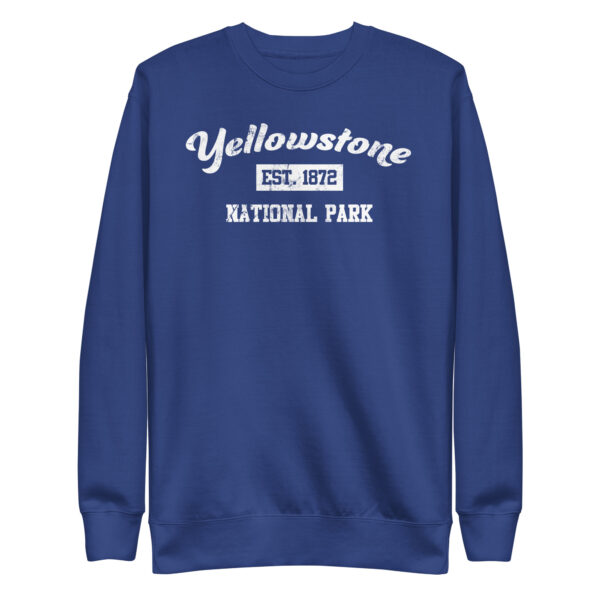 Yellowstone National Park Distressed Established Unisex Premium Crew Sweatshirt - Image 4