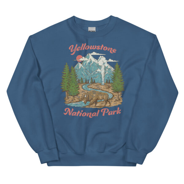 Retro Yellowstone National Park Geyser Bison Sweatshirt - Image 6