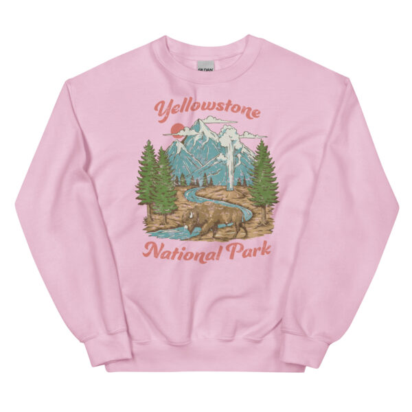 Retro Yellowstone National Park Geyser Bison Sweatshirt - Image 10