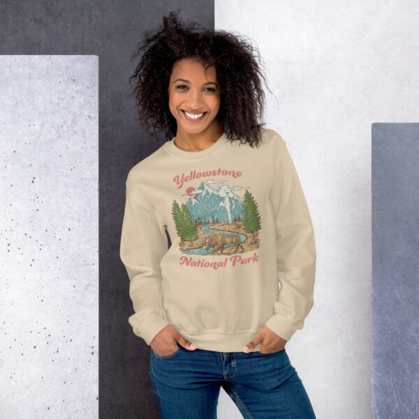 Retro Yellowstone National Park Geyser Bison Sweatshirt - Image 3