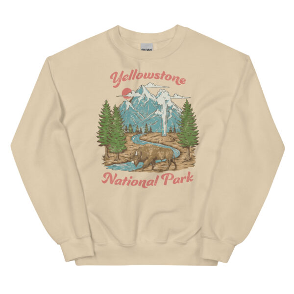 Retro Yellowstone National Park Geyser Bison Sweatshirt - Image 9