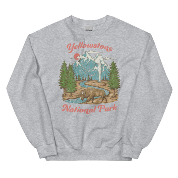 Retro Yellowstone National Park Geyser Bison Sweatshirt - Image 8