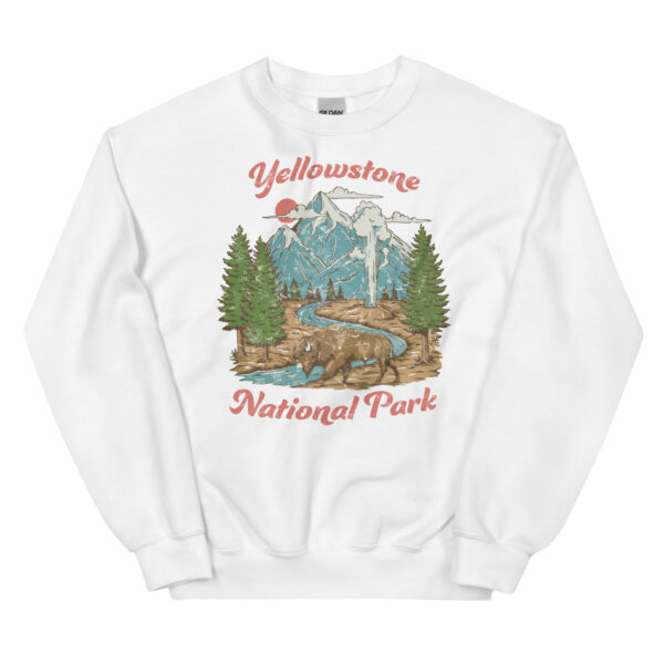 Retro Yellowstone National Park Geyser Bison Sweatshirt