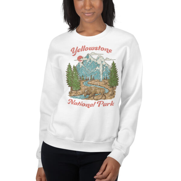 Retro Yellowstone National Park Geyser Bison Sweatshirt - Image 2