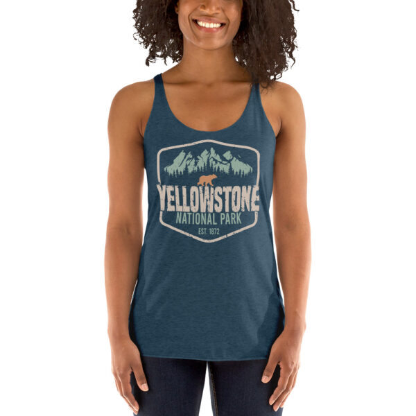 Yellowstone National Park Badge Women's Racerback Tank - Image 3