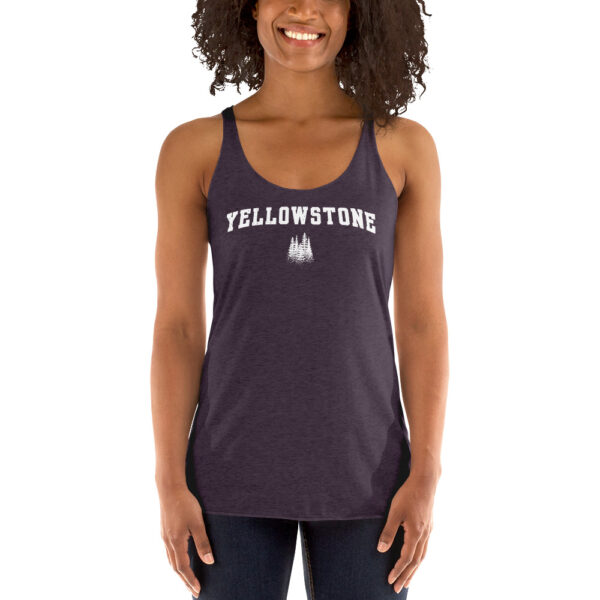 Yellowstone National Park Vintage Pine Women's Racerback Tank - Image 2