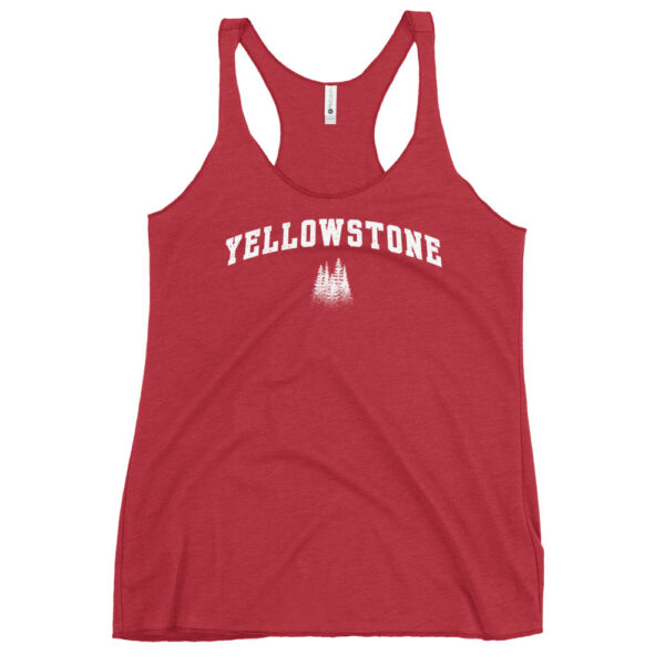 Yellowstone National Park Vintage Pine Women's Racerback Tank - Image 7