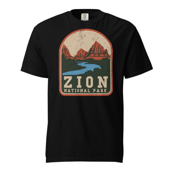 Zion National Park Retro Badge Comfort Colors Shirt - Image 2