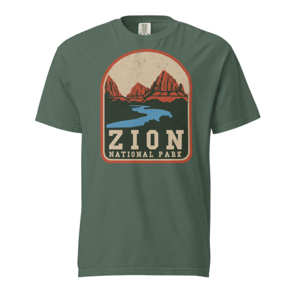 Zion National Park Retro Badge Comfort Colors Shirt - Image 6