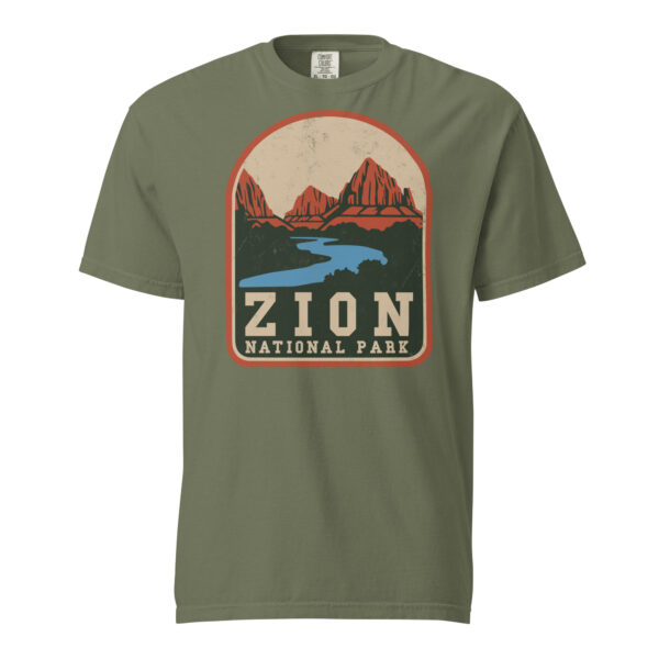 Zion National Park Retro Badge Comfort Colors Shirt - Image 7