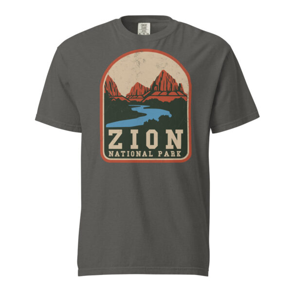 Zion National Park Retro Badge Comfort Colors Shirt - Image 4