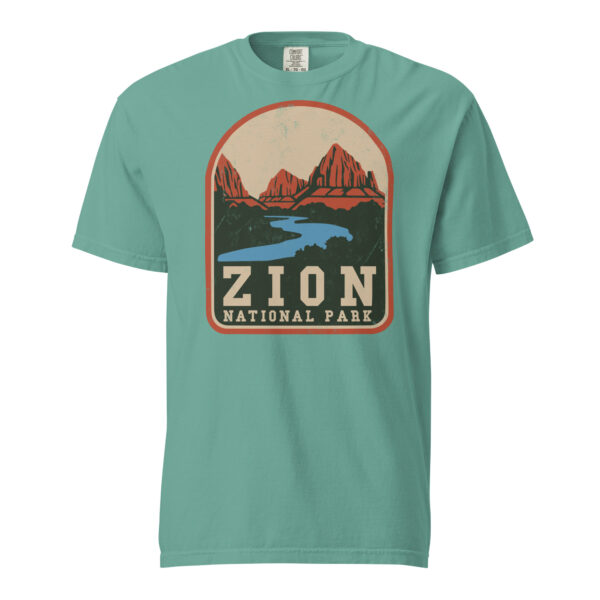 Zion National Park Retro Badge Comfort Colors Shirt - Image 9