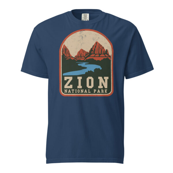 Zion National Park Retro Badge Comfort Colors Shirt - Image 3